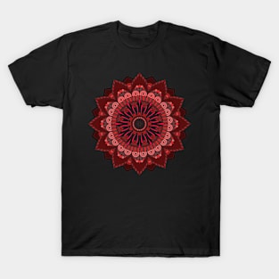 Red Mandala for Root Chakra Zunaria Pattern T-Shirt